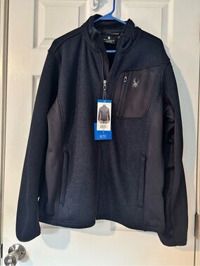 Spyder Men's Black Performance Full-Zip Hybrid Jacket